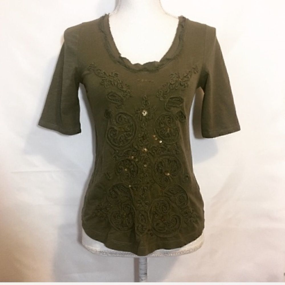 Anthropologie Meadow Rue 3/4 Sleeve Top